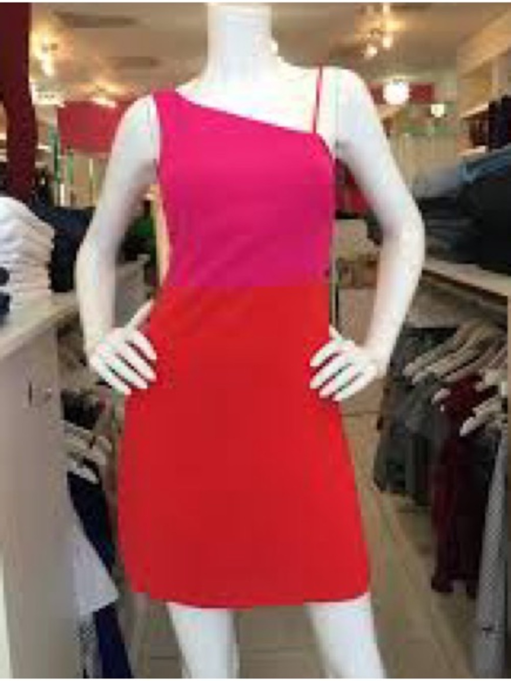 Sugar + Lip2 One Shoulder Colorblock Dress Pink Red Cocktail Party Size S